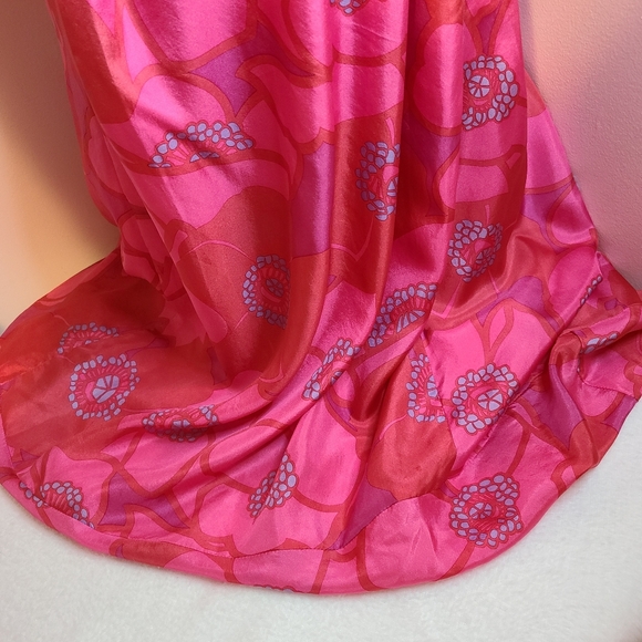 Marc Jacobs 100% Silk Paradise Pink Floral Bubble Hem Dress Size 12 - Picture 3 of 9